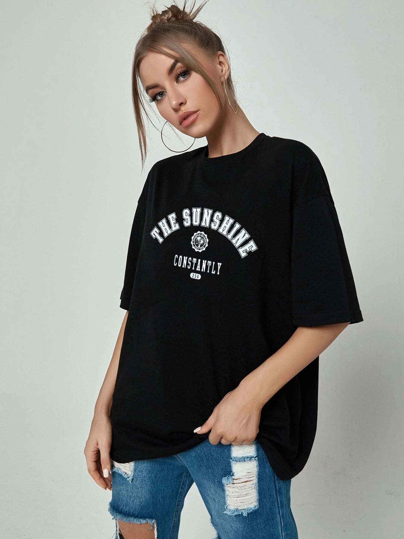 Casual Fashion Women's Round Neck Loose T-shirt