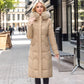 Winter Long Coat With Thickened Fur Collar Straight Slim Cotton-padded Jacket