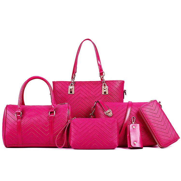 Embossed Six Piece Set Mother Bag