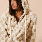 Women's Plaid Zipper Cardigan Hoodie Plush