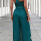 Printing Series Belt Halter Backless Jumpsuit