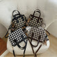 Fashion Houndstooth Shoulder Bags Portable Checkerboard Handbags