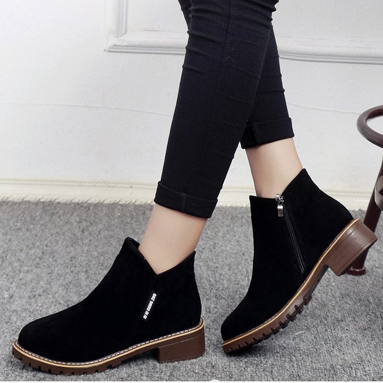 Winter Boots Low Heel Square Heel