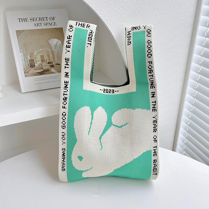 Borsa a tracolla lavorata a maglia Moon Rabbit