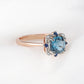 Sterling Silver Nano London Blue Rose Gold Color Separation Electroplated Ring