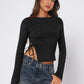 Women's Drawstring Off-shoulder Top