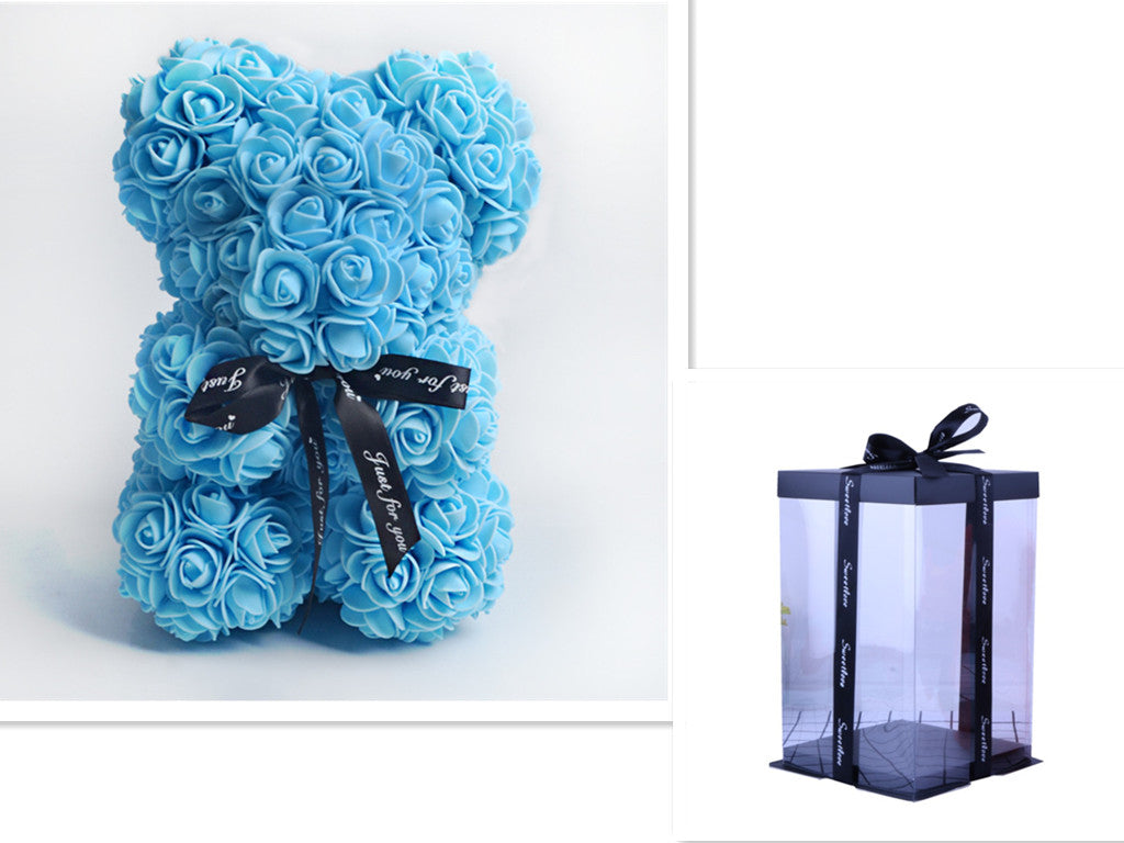 Liebesgeschenk Rosenbär Ewige Blume Rose Teddybär PE-Schaumbär 25 cm