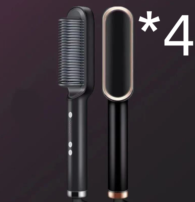 Neue 2 In 1 Haarglätter Heißer Kamm Negative Ionen Curling Tong Dual-zweck Elektrische Haar Bürste