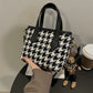 Fashion Houndstooth Shoulder Bags Portable Checkerboard Handbags