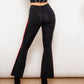 Shascullfites Melody Schwarz Gestreifte Flared Lift Jeggings Button Up Jeans Shaping Jeans Damen High Waist Flare Jeans