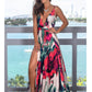 Women's Split Printed Beach Maxi Dress