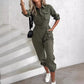 Waist-tied Leisure Cargo Jumpsuit