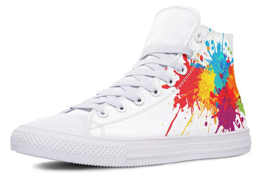 Fashion Color Printing High-top Canvas Shoes