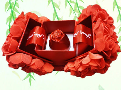 Geschenke Metall Rose Schmuck Geschenk-Box Halskette für Hochzeit Freundin Halskette Geschenke