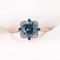 Sterling Silver Nano London Blue Rose Gold Color Separation Electroplated Ring