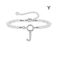 2024 New Fashion Toggle Clasp Initial Bracelet Women A-Z Letter Pendant 6mm Pearl Bracelet For Women Jewelry Gift