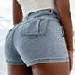 Y2K Street Vintage Denim Shorts  Hem A-Line Skinny Mini Skorts Skirt