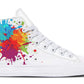 Herren- und Damenmode-Farbdruck-High-Top-Leinwandschuhe