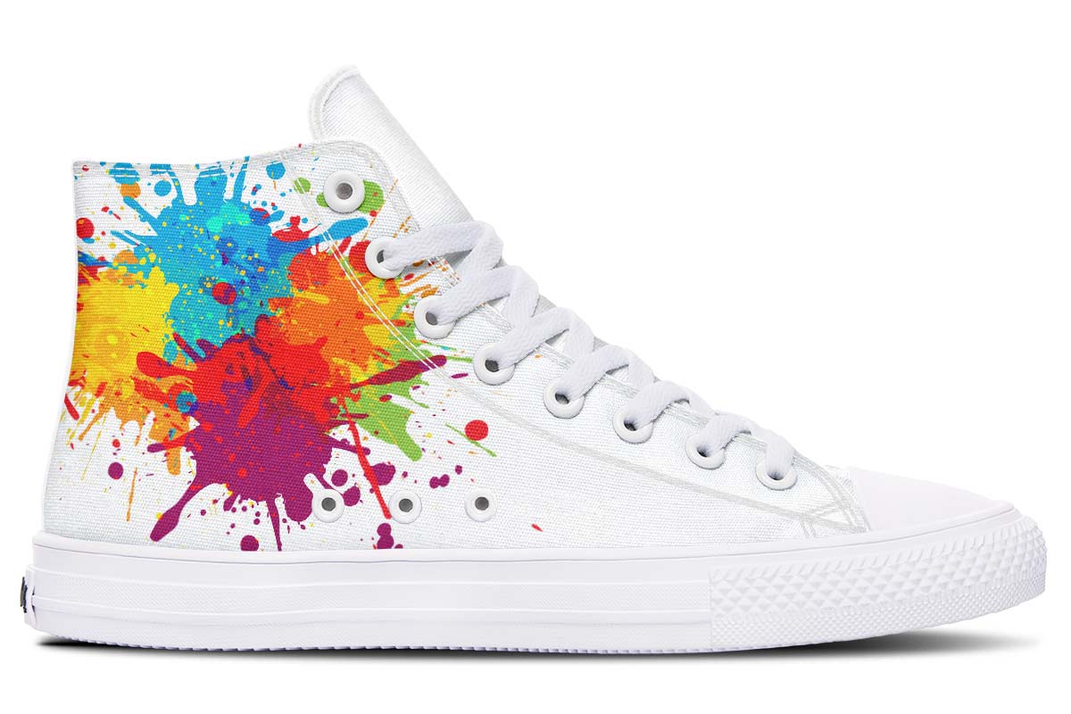 Fashion Color Printing High-top Canvas Shoes