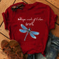 Let It Be Cute Bee Letter Alpaca Casual T-shirt