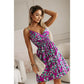 Fashion Flowers Print Suspender Dress