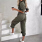 Waist-tied Leisure Cargo Jumpsuit