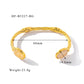 Retro Titanium Steel Plated 18K Bilateral Oval Color Natural Stone Open Irregular Adjustable Bracelet