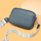 Fashion Shoulder Crossbody Bags With Rhombus Embroidered Wide Shoulder Strap Cute Small Square