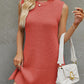 Round Neck Sleeveless Dress Summer Fashion Commuting Solid Color Slit Design