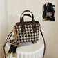 Fashion Houndstooth Shoulder Bags Portable Checkerboard Handbags