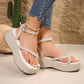 Summer Denim Thong Sandals Fashion Thick-soled Flat Shoes