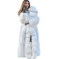 Cappotto di pelliccia lungo bianco stile lungo da donna