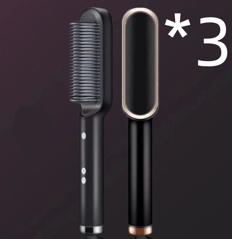 Neue 2 In 1 Haarglätter Heißer Kamm Negative Ionen Curling Tong Dual-zweck Elektrische Haar Bürste