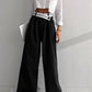 Commuter Color Suit Pants, Casual Drape Mop Pants Wide Leg Pants