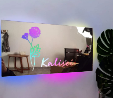 Personalized Name Bedroom Decor Illuminated Mirror