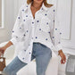 Camicia allentata Love stampata casual da donna esterna