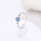 S925 Sterling Silver Special-interest Design Blue Open-end Zircon Ring