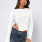 Women's Drawstring Off-shoulder Top