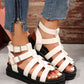 Hollow-out Belt Buckle Platform Pig Cage Sandals Foreign Trade Roman Shoes