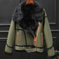 Ladies Fashion Motorcycle Fur Thermal Jacket