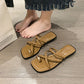 Toe Covering Cross Strap Outer Wear Metal Fairy Slippers