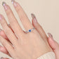 S925 Sterling Silber Special-Interest Design Blauer Ring mit offenem Zirkon