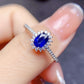 Natural Sapphire Ring S925 Silver Female Accessories Main Stone