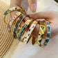 Vintage Oil Dripping Bracelet Eyes Stainless Steel