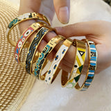 Vintage Oil Dripping Bracelet Eyes Stainless Steel