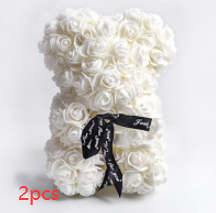 Love Gift Rose Bear Eternal Flower Rose Teddy Bear PE Foam Bear 25cm