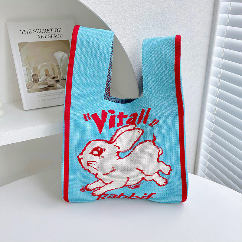 Borsa a tracolla lavorata a maglia Moon Rabbit