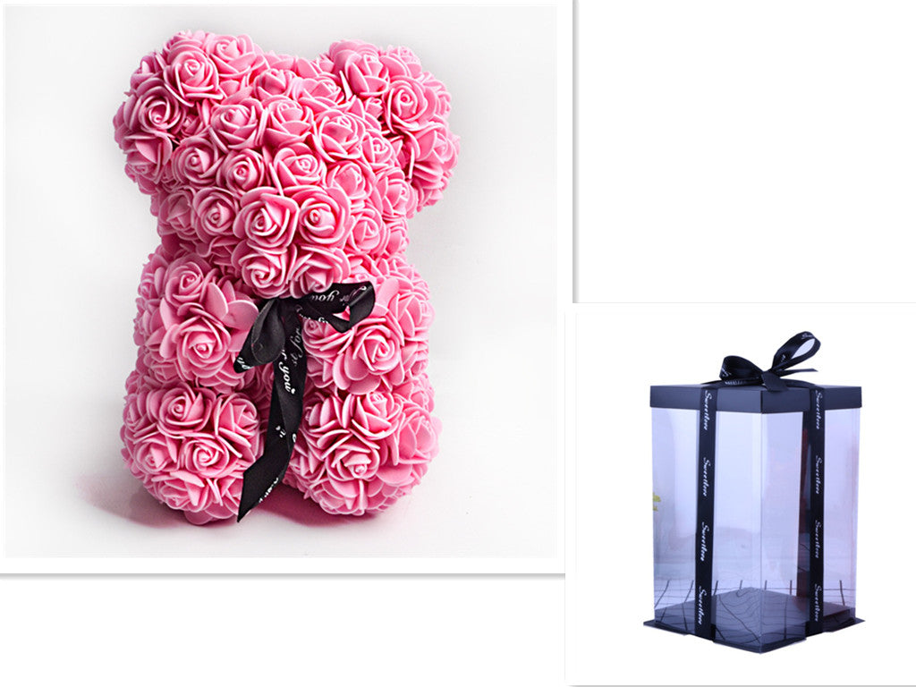 Liebesgeschenk Rosenbär Ewige Blume Rose Teddybär PE-Schaumbär 25 cm