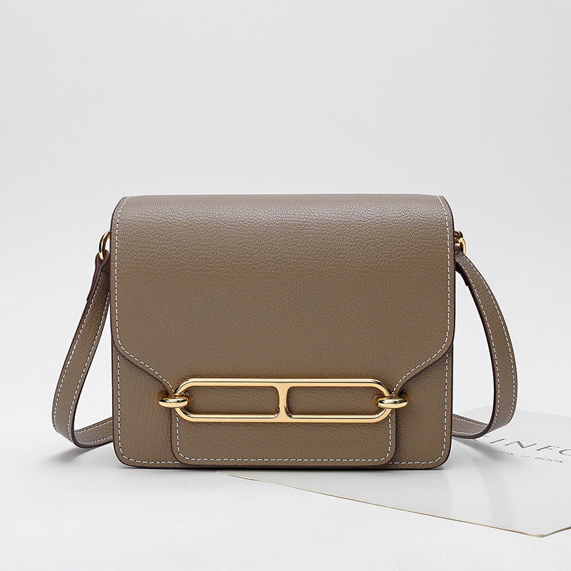 Genuine Leather Tofu Bag Trendy High-end Crossbody