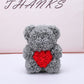 Love Gift Rose Bear Eternal Flower Rose Teddy Bear PE Foam Bear 25cm